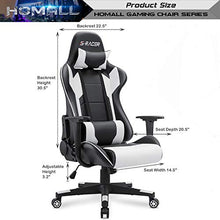 Load image into Gallery viewer, Homall Gaming Chair Office Chair High Back Computer Chair Leather Desk Chair Racing Executive Ergonomic Adjustable Swivel Task Chair with Headrest and Lumbar Support (White)