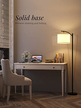 Load image into Gallery viewer, addlon Floor Lamp for Living Room with Beige Linen Lamp Shade and 9W LED Bulb Modern Standing Lamp Floor Lamps for Bedrooms - Black
