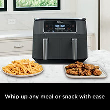 Load image into Gallery viewer, Ninja DZ201 Foodi 8 Quart 6-in-1 DualZone 2-Basket Air Fryer with 2 Independent Frying Baskets, Match Cook & Smart Finish to Roast, Broil, Dehydrate & More for Quick, Easy Meals, Grey