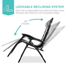 Load image into Gallery viewer, Best Choice Products Oversized Padded Zero Gravity Chair, Folding Outdoor Patio Recliner, XL Anti Gravity Lounger for Backyard w/Headrest, Cup Holder, Side Tray, Outdoor Polyester Mesh - Gray