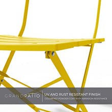 Load image into Gallery viewer, Grand Patio Premium Steel Patio Bistro Set, Folding Outdoor Patio Furniture Sets, 3 Piece Patio Set of Foldable Patio Table and Chairs, Yellow