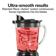 Load image into Gallery viewer, Hamilton Beach Power Elite Wave Action blender-for Shakes & Smoothies, Puree, Crush Ice, 40 Oz Glass Jar, 12 Functions, Stainless Steel Ice Sabre-Blades, Black (58148A)