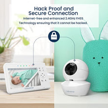 Load image into Gallery viewer, Baby Monitor, Babysense 4.3" Split Screen, Video Baby Monitor with Two Cameras and Audio, Remote PTZ, 960ft Range (Open Space), Adjustable Night Light, Two-Way Audio, Zoom, Night Vision, Lullabies