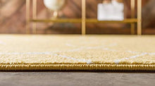 Load image into Gallery viewer, Unique Loom Trellis Frieze Collection Area Rug-Modern Morroccan Inspired Geometric Lattice Design, 6 x 9 ft, Yellow/Ivory