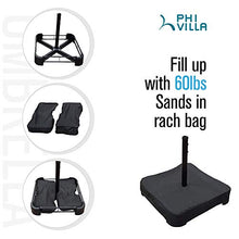 Load image into Gallery viewer, PHI VILLA 15ft Patio Umbrella Double-Sided Outdoor Market Extra Large Umbrella with Crank, Umbrella Base Included (Dark Red)