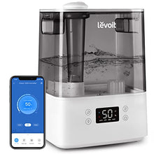 Load image into Gallery viewer, LEVOIT Humidifiers for Bedroom Large Room Home, Smart Wifi Alexa Control, 6L Top Fill Cool Mist for Baby and Plants, Ultrasonic, Essential Oil Diffuser, Customized Humidity, Night Light, Quiet, Gray