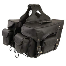 Load image into Gallery viewer, Milwaukee Leather SH66602 Zip-Off Double Pocket Studded PVC Throw Over Motorcycle Saddlebags - One Size