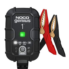 Load image into Gallery viewer, NOCO GENIUS1, 1-Amp Fully-Automatic Smart Charger, 6V and 12V Portable Battery Charger, Battery Maintainer, Trickle Charger, and Battery Desulfator with Temperature Compensation