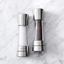 Load image into Gallery viewer, COLE & MASON Derwent Salt and Pepper Grinder Set - Stainless Steel Mills Include Gift Box, Gourmet Precision Mechanisms and Premium Sea Salt and Peppercorns