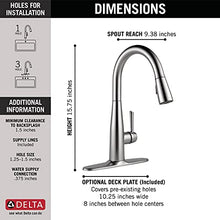 Load image into Gallery viewer, Delta Faucet Essa Brushed Nickel Kitchen Faucet, Kitchen Faucets with Pull Down Sprayer, Kitchen Sink Faucet, Faucet for Kitchen Sink with Magnetic Docking Spray Head, Arctic Stainless 9113-AR-DST