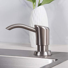 Load image into Gallery viewer, GAGALIFE Built in Counter Soap Dispenser (Brushed Nickel) for Kitchen Sink and Extension Tube Kit, Anti-Leakage Upgrade with 40" Tube No More Top Refill