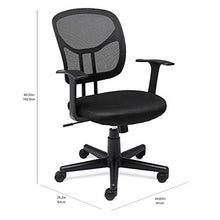 Load image into Gallery viewer, Amazon Basics Mesh, Mid-Back, Adjustable, Swivel Office Desk Chair with Armrests, Black