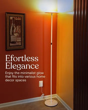 Load image into Gallery viewer, Brightech Sky LED Torchiere Super Bright Floor Lamp - Contemporary, High Lumen Light for Living Rooms and Offices - Dimmable, Indoor Pole Uplight for Bedroom Reading - White