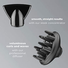 Load image into Gallery viewer, INFINITIPRO BY CONAIR Hair Dryer, 1875W AC Motor Pro Hair Dryer with Ceramic Technology, Includes Diffuser and Concentrator, Black