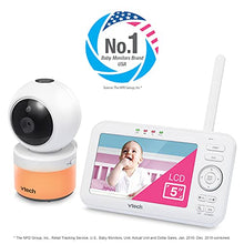 Load image into Gallery viewer, VTech VM5463-2 Video Baby Monitor with 5" Screen, Pan Tilt Zoom, Sound Activated Night Light and Vision, Glow on The Ceiling Projection, Multiple Viewing Options, 2 Cameras