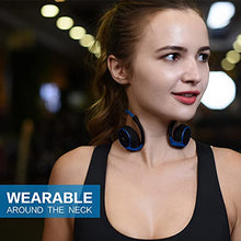 Load image into Gallery viewer, Small Bluetooth Headphones Wrap Around Head - Sports Wireless Headset with Built in Microphone and Crystal-Clear Sound, Foldable and Carried in The Purse, and 12-Hour Battery Life, Blue