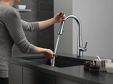 Load image into Gallery viewer, Delta Faucet Essa Touch Kitchen Faucet Brushed Nickel, Kitchen Faucets with Pull Down Sprayer, Kitchen Sink Faucet, Touch Faucet for Kitchen Sink, Touch2O Technology, Arctic Stainless 9113T-AR-DST