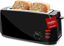 Load image into Gallery viewer, Elite Gourmet ECT4829B Long Slot 4 Slice Toaster, 6 Toast Settings Toaster Defrost, Reheat, Cancel Functions, Slide Out Crumb Tray, Extra Wide Slots for Bagels Waffles, Black