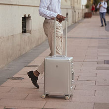 Load image into Gallery viewer, LEVEL8 Gibraltar Carry On Luggage, 20" Aluminum Frame Hardside Suitcase, Zipperless Luggage with TSA Lock and Spinner Wheels - Sliver