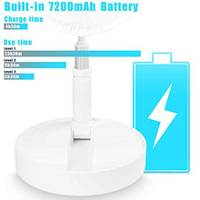 Load image into Gallery viewer, AICase Stand Fan,Folding Portable Telescopic Floor/USB Desk Fan with 7200mAh Rechargeable Battery,4 Speeds Super Quiet Adjustable Height and Head Great for Office Home Outdoor Camping
