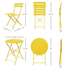 Load image into Gallery viewer, Grand Patio Premium Steel Patio Bistro Set, Folding Outdoor Patio Furniture Sets, 3 Piece Patio Set of Foldable Patio Table and Chairs, Yellow