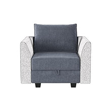 Load image into Gallery viewer, HONBAY Modern Fabric Middle Module for Modular Sofa Customizable Sectional Sofa Couch Accent Armless Chair, Bluish Grey