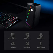 Load image into Gallery viewer, Redragon GS520 Anvil RGB Desktop Speakers, 2.0 Channel PC Computer Stereo Speaker with 6 Colorful LED Modes, Enhanced Sound and Easy-Access Volume Control, USB Powered w/ 3.5mm Cable