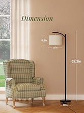 Load image into Gallery viewer, addlon Floor Lamp for Living Room with Beige Linen Lamp Shade and 9W LED Bulb Modern Standing Lamp Floor Lamps for Bedrooms - Black
