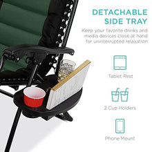 Load image into Gallery viewer, Best Choice Products Oversized Padded Zero Gravity Chair, Folding Outdoor Patio Recliner, XL Anti Gravity Lounger for Backyard w/Headrest, Cup Holder, Side Tray, Outdoor Polyester Mesh - Forest Green