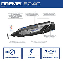 Load image into Gallery viewer, Dremel 8240 12V Cordless Rotary Tool Kit with Variable Speed and Comfort Grip - Includes 2AH Battery Pack, Charger, 5 Accessories & Wrench, Tool Fabric Carry Bag, and Instruction Manual