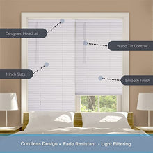 Load image into Gallery viewer, LOTUS & WINDOWARE Cordless 1" Vinyl Mini Blind 13" Wide x 72" Long, White (MLX1372WH)