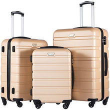 Load image into Gallery viewer, COOLIFE Luggage 3 Piece Set Suitcase Spinner Hardshell Lightweight TSA Lock (champagne new)