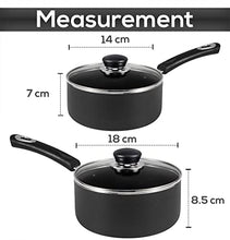 Load image into Gallery viewer, Utopia Kitchen Nonstick Saucepan Set with Lid - 1 Quart and 2 Quart Multipurpose Pots Set Use for Home Kitchen or Restaurant (Grey-Black)