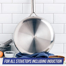 Load image into Gallery viewer, Blue Diamond Cookware Tri-Ply Stainless Steel Ceramic Nonstick, 9.5" and 11" Frying Pan Skillet Set, PFAS-Free, Multi Clad, Induction, Dishwasher Safe, Oven Safe, Silver