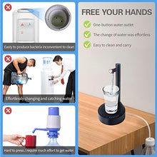 Load image into Gallery viewer, Desktop Water Bottle Dispenser, Keweis Portable Electric Water Bottle Pump Countertop for 5 Gallon & Universal Bottles, USB Charging Automatic Water Jug Dispenser for Bedside, Home, Office, Outdoor