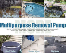 Load image into Gallery viewer, Green Expert 1/6HP Handy Utility Pump Submersible 25-Foot Power Cord Portable for Water Removal from Pools Hot Tub Flooded House Basement Sump Pit Backup Drain Pump Easy to Use