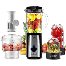Load image into Gallery viewer, Sangcon 5 in 1 Blender and Food Processor Combo for Kitchen, Small Electric Food Chopper for Meat and Vegetable, 350W High Speed Blenders with 2 Speeds and Pulse for Smoothies and Shakes