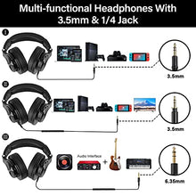 Load image into Gallery viewer, OneOdio A70 Bluetooth Over Ear Headphones, Wireless Headphones with 72H Playtime, Shareport, Foldable, 3.5mm/6.35mm Stereo Jack for Guitar Amp Computer PC Tablet Home Office Travel