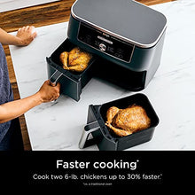 Load image into Gallery viewer, Ninja DZ401 Foodi 10 Quart 6-in-1 DualZone XL 2-Basket Air Fryer with 2 Independent Frying Baskets, Match Cook & Smart Finish to Roast, Broil, Dehydrate & More for Quick, Easy Family-Sized Meals, Grey