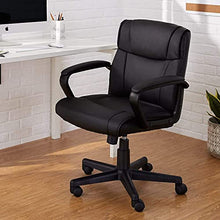 Load image into Gallery viewer, Amazon Basics Padded Office Desk Chair with Armrests, Adjustable Height/Tilt, 360-Degree Swivel, 275Lb Capacity - Black