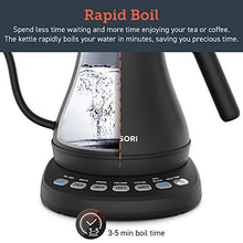 Load image into Gallery viewer, COSORI Electric Gooseneck Kettle with 5 Variable Presets, Pour Over Kettle & Coffee Kettle, 100% Stainless Steel Inner Lid & Bottom, 1200 Watt Quick Heating, 0.8L, Matte Black