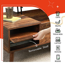 Load image into Gallery viewer, WLIVE Wood Lift Top Coffee Table with Hidden Compartment and Adjustable Storage Shelf, Lift Tabletop Dining Table for Home Living Room, Office, Retro Brown
