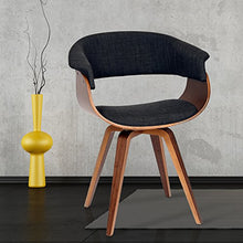 Load image into Gallery viewer, Armen Living Summer Chair in Charcoal Fabric and Walnut Wood Finish, 31" x 25" x 22"