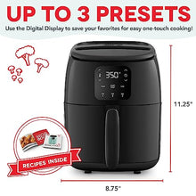 Load image into Gallery viewer, DASH Tasti-Crisp™ Digital Air Fryer with AirCrisp Technology, Custom Presets, Temperature Control, and Auto Shut Off Feature, 2.6 Quart - Black