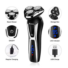 Load image into Gallery viewer, SURKER Electric Shaver Razor Cordless Beard Trimmer for Men Nose Hair Trimmer 3 in 1 Trimmer Grooming Kit Plus 1 Facial Cleansing Brush Waterproof USB Rechargeable Dry Wet