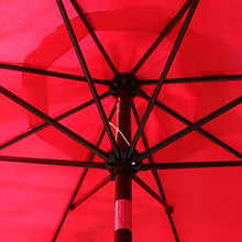 Load image into Gallery viewer, Sunnyglade 9' Solar LED Lighted Patio Umbrella with 8 Ribs/Tilt Adjustment and Crank Lift System (Red)
