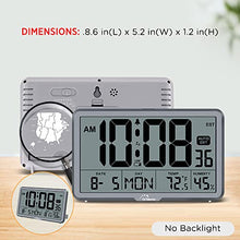 Load image into Gallery viewer, WallarGe Auto Set Digital Wall Clock Battery Operated,Desk Clocks with Temperature,Humidity and Date,Large Display Digital Calendar Alarm Clock for Elderly,Bedroom,Office,8 Time Zone, Auto DST.
