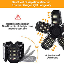 Load image into Gallery viewer, Mefflypee 2 Pack LED Garage Lights, 120W Deformable LED Garage Ceiling Lights with 5 Adjustable Panels, 12000LM E26 LED Shop Lights for Garage, Basement, Barn, High Bay Light (2 Pack)