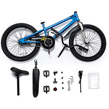 Load image into Gallery viewer, RoyalBaby Kids Bike Boys Girls Freestyle BMX Bicycle With Kickstand Gifts for Children Bikes 20 Inch Blue