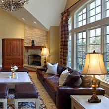 Load image into Gallery viewer, Touch Control Traditional Table Lamp Set of 2, Vintage Bedside Lamps with Dual USB Charging Ports, 3-Way Dimmable Bronze Finish Desk Lamps with Bell Shape Faux Silk Shade for Living Room, Bedroom